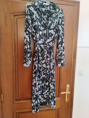 Mango shirt dress like new, with belt, blue, size L