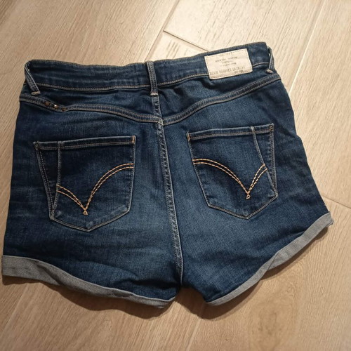 River Island women's denim shorts used, size W30 EU 38, dark blue