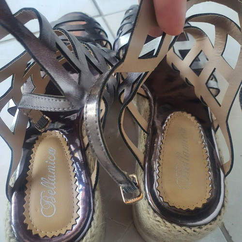 Summer platform sandals silver like new, size 40