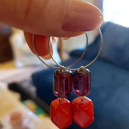Handmade red earrings new
