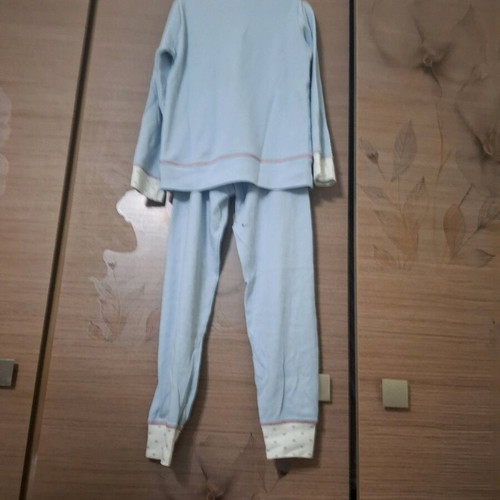 MARA-M Girls' pajamas used with fluffy bear in sky blue