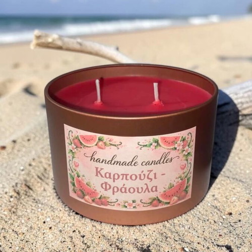 Handmade Watermelon-Strawberry Candle 180gr Soy Wax