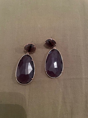 Long earrings with crystals new, blue gray