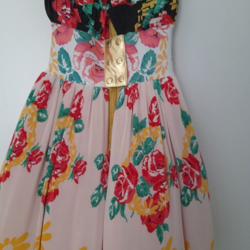 Manoush evening dress like new, colorful, strapless