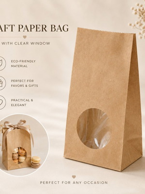 Craft bags with window pack of 150