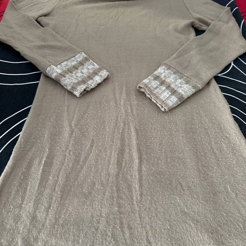Beige knitted turtleneck dress like new, Made in Italy S–M