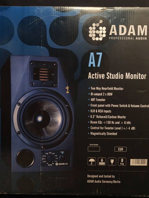 Adam Audio A7 Active Studio Monitors used, pair