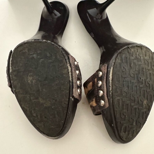 Dolce Gabbana mules used, leather beige-brown