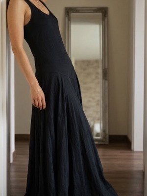 Zara High-End Lyocell Maxi Dress Black XS BNWT