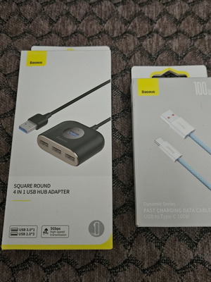 Baseus USB Hub και Type C καλώδιο καινούργια πακέτο