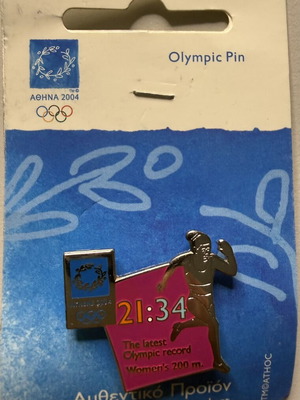Olympic Record Women's 200m Pin new, limited edition 5000 pcs