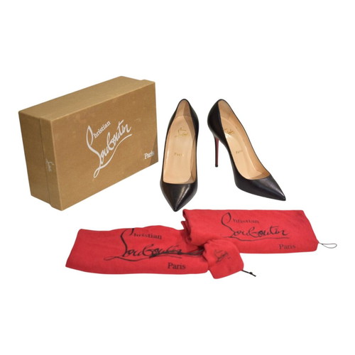 Christian Louboutin So Kate 120 black leather pointed pumps, red sole