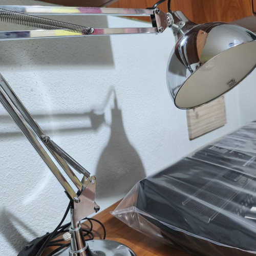 Desk lamp inox adjustable height and angles like new