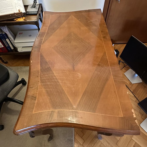 Vintage dining table with double surface