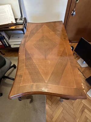 Vintage dining table with double surface