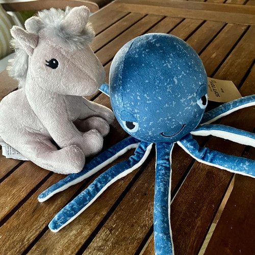 Set of plush unicorn and octopus toys, Nejlikka JYSK