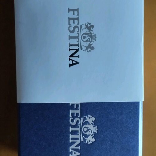 Festina original Swiss made watch box, navy blue