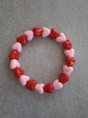 Handmade bracelet with heart beads made to order