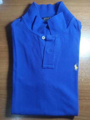 Мъжка поло тениска Ralph Lauren употребявана, синя, размер S