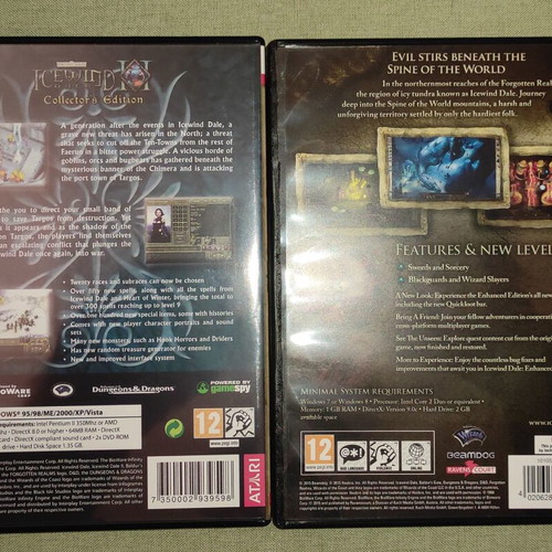 Icewind Dale Enhanced Edition and Icewind Dale II Collector's Edition like new