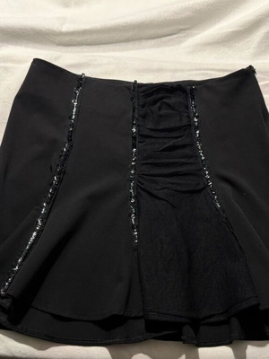 Mini skirt with sequins like new, black, size S