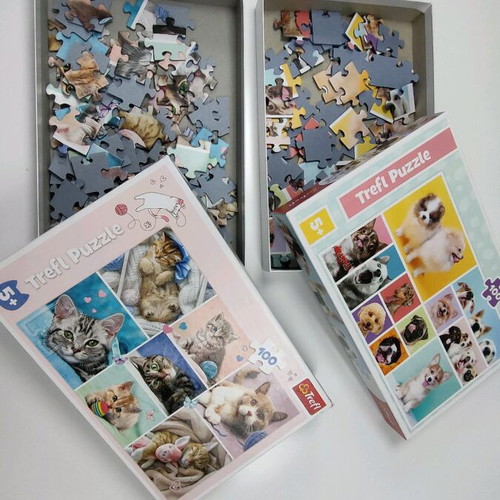 Trefl Puzzle Cats & Dogs like new, set of 2 for ages 5+