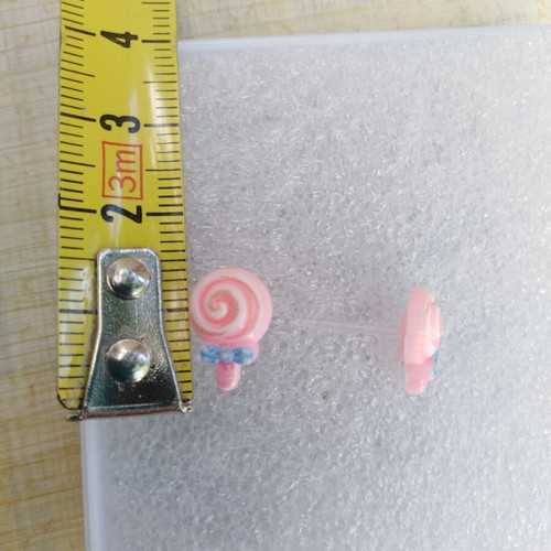 Earrings 2 pairs hypoallergenic with lollipop and Kuromi