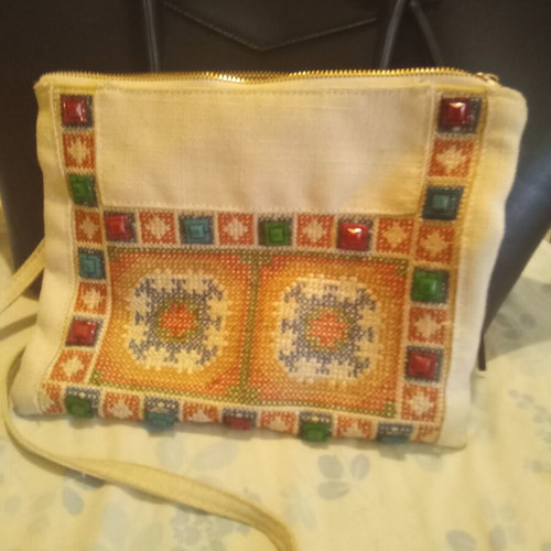 Bag with embroidery summer crossbody like new