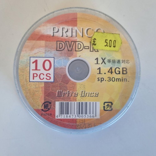 Mini DVD-R Princo 1.4GB 30min pack of 10 new