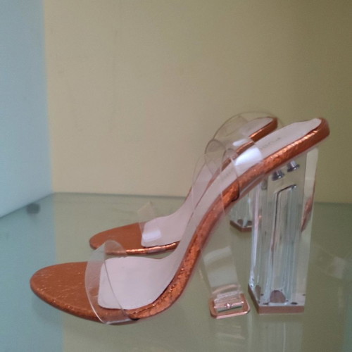 Public Desire sandals used, size 36, orange with plexiglass heel