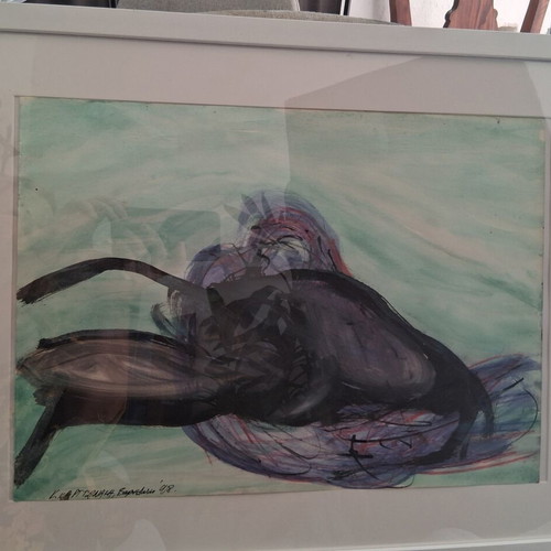 Painting "Γυμνα" framed 40×50cm, like new, signed