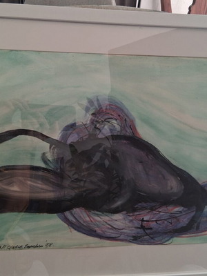 Ζωγραφική "Γυμνα" σε κορνίζα 40×50cm, σαν καινούργιο, υπογεγραμμένη