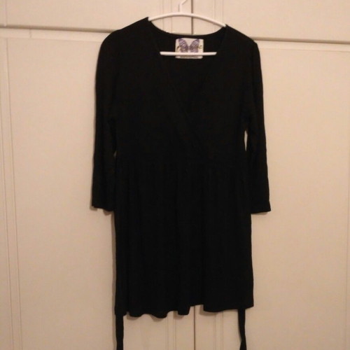 Women's V-neck long blouse used, black, one size