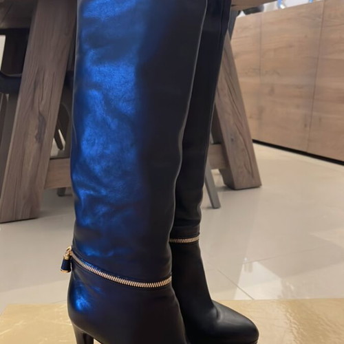 Sergio Rossi over-the-knee boots like new, size 36, black leather