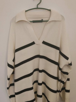Vero Moda long striped pullover like new, black and white, size XL