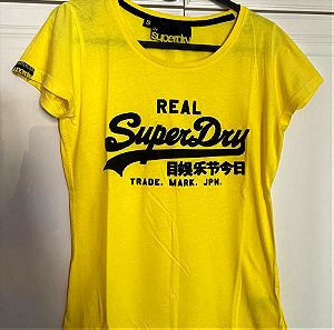 Superdry γυναικείο t-shirt κίτρινο αφόρετο.