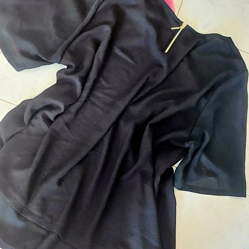 Ulla Popken Plus Size 3XL black tunic with sheer details