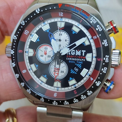 RGMT Capricorn Dual Time GMT Chronograph watch, men's