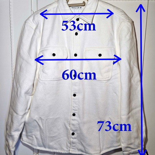 Review men's white shirt jacket size L like new