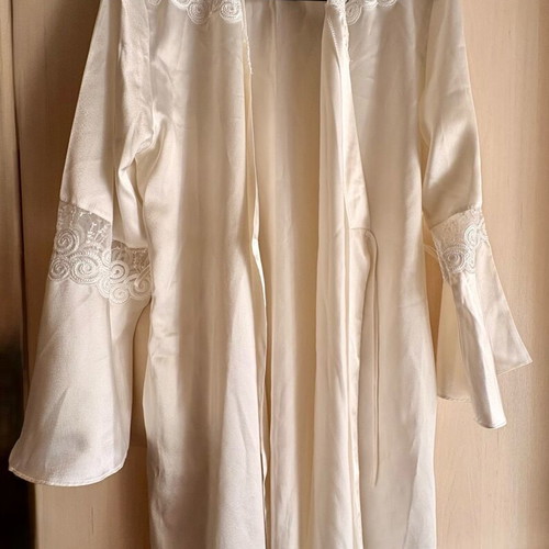 White robe with lace, new, size L