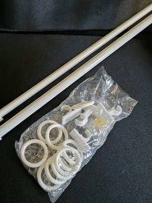 Adjustable curtain rod 60-110cm white metal new