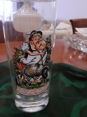 Bavarian Drunk Man Glass collectible beer glass, like new