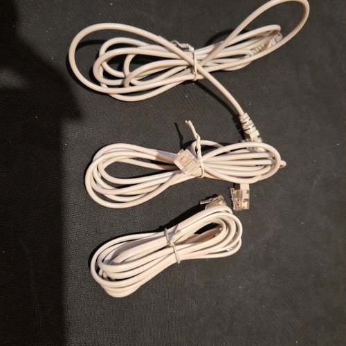 Telephone cables new, pack of 3, 5m gray
