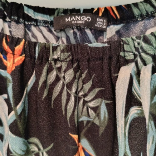 Mango dress small tropical print off-shoulder like new