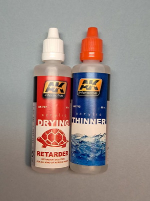 2 Bottles AK-Interactive Thinner and Retarder 60ml New