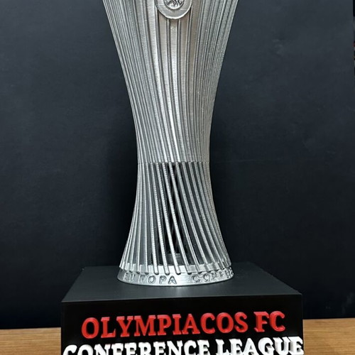 UEFA Conference League Olympiacos trophy with base new