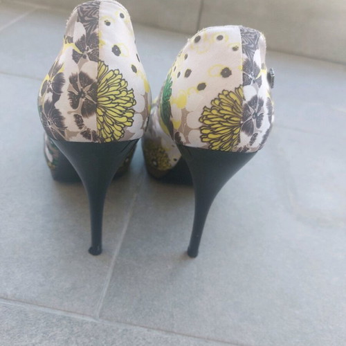 Miss Sixty peeptoe floral pumps used, size 37, multicolor