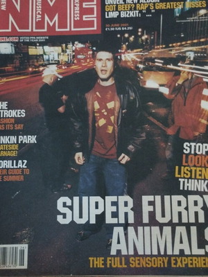 NME περιοδικό Ιούνιος 2001 μεταχειρισμένο, Super Furry Animals εξώφυλλο