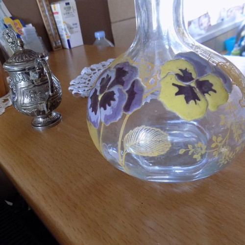 Antique carafe hand-painted used 19th century