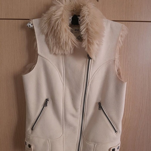 BSB women's vest used with fur, size Small, beige